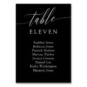 Zwart Wit Kalligrafie Tafelnummer Gastnamen (Achterkant)