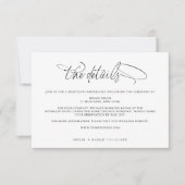 Zwart-wit kalligrafie Wedding Details Kaart (Voorkant)