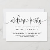 Zwart-wit  Kalligrafie Welkom Party Kaart (Voorkant)