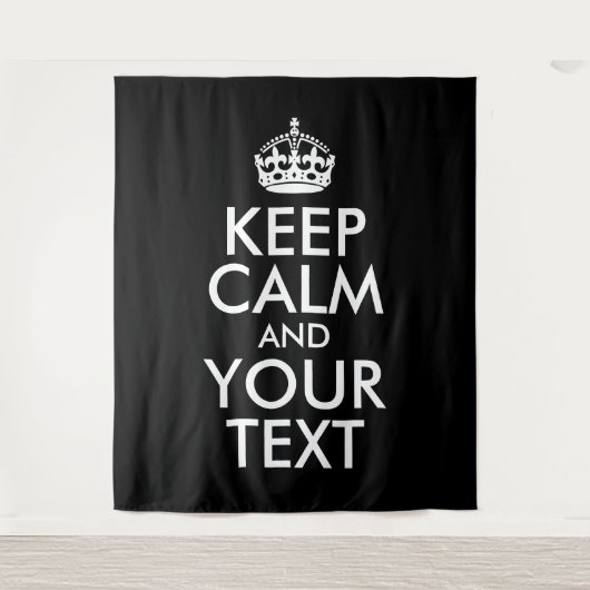 Zwart-wit, kalm en Jouw tekst houden Wandkleed (Voorkant)