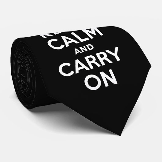Zwart-wit kalm houden en doorgaan stropdas (Opgerold)