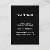 Zwart-wit kalm houden en doorgaan visitekaartje (Achterkant)