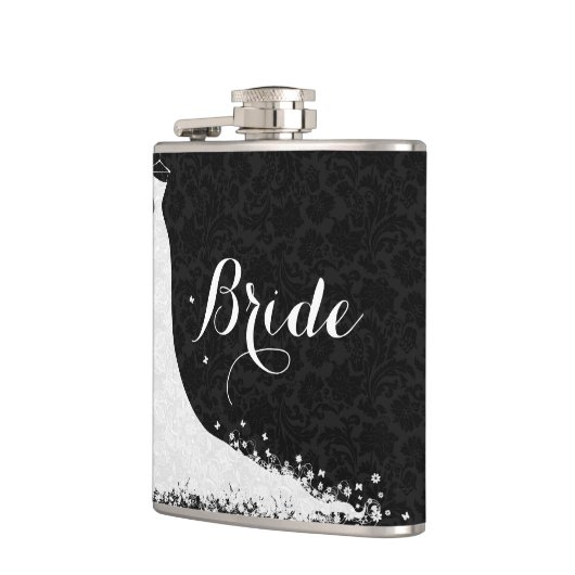 Zwart Wit Kant Bruiloft Jurk Bruid Heupfles (Links)