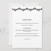 Zwart-wit kant bruiloft uitnodigingen (Achterkant)