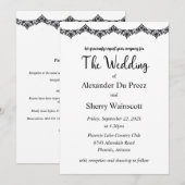 Zwart-wit kant bruiloft uitnodigingen (Voorkant / Achterkant)