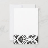 Zwart-wit kant bruiloftsreceptiekaart kaart (Achterkant)
