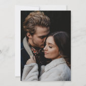 Zwart Wit Kant Custom Photo Engagement Party Kaart (Achterkant)