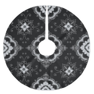 Zwart-wit kant decoratief patroon kerstboom rok