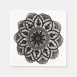 Zwart-wit  kant Doily Napkin Servet