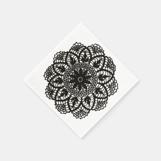 Zwart-wit  kant Doily Napkin Servet (Hoek)