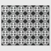 Zwart-wit kant Elegante Scrolls bruiloft Cadeaupapier (Vlak)