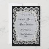 Zwart-Wit Kant Geld Oude Foto Huwelijk Save The Date (Achterkant)