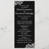 Zwart-wit kant huwelijksprogramma programmakaart (Voorkant)