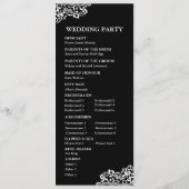 Zwart-wit kant huwelijksprogramma programmakaart (Achterkant)