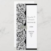 Zwart-wit kant kerk huwelijksprogramma programmakaart (Voorkant / Achterkant)