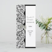 Zwart-wit kant kerk huwelijksprogramma programmakaart (Staand voorkant)