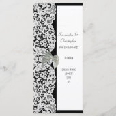 Zwart-wit kant kerk huwelijksprogramma programmakaart (Voorkant)