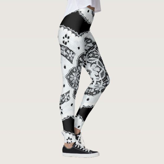 Zwart & Wit Kant Leggings (Rechts)