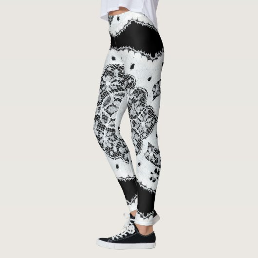 Zwart & Wit Kant Leggings (Links)