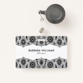 Zwart & Wit  Kant Rand Badge (Voorkant met intrekbare)