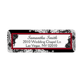 Zwart Wit Kant Rood AccentenBruiloft Labels
