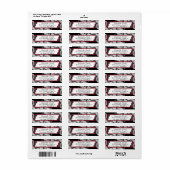 Zwart Wit Kant Rood AccentenBruiloft Labels (Full Sheet)