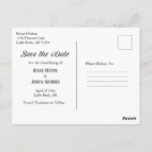 Zwart & Wit Kant Sla de datum op Briefkaart (Achterkant)