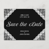 Zwart & Wit Kant Sla de datum op Briefkaart (Voorkant)