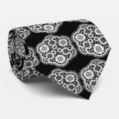 Zwart-wit kant (Stropdas voor Groomsmen) Stropdas (Opgerold)