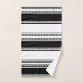 Zwart-wit kant vlecht en horizontale strepen bad handdoek (Handdoek)