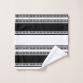 Zwart-wit kant vlecht en horizontale strepen bad handdoek (Wasdoekje)