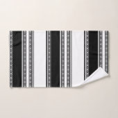 Zwart-wit kant vlecht en horizontale strepen bad handdoek (Handdoek)