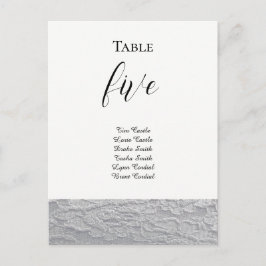 Zwart-wit kanten tafel plaatskaart briefkaart