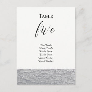 Zwart-wit kanten tafel plaatskaart briefkaart