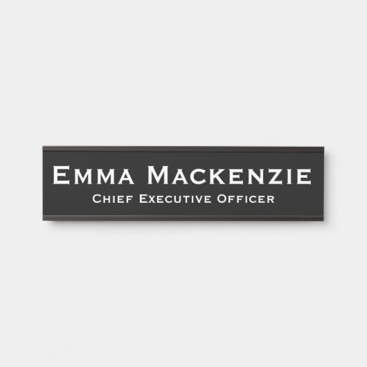 Zwart-wit Kantoor Deurteken Deurbordje (Voorkant)