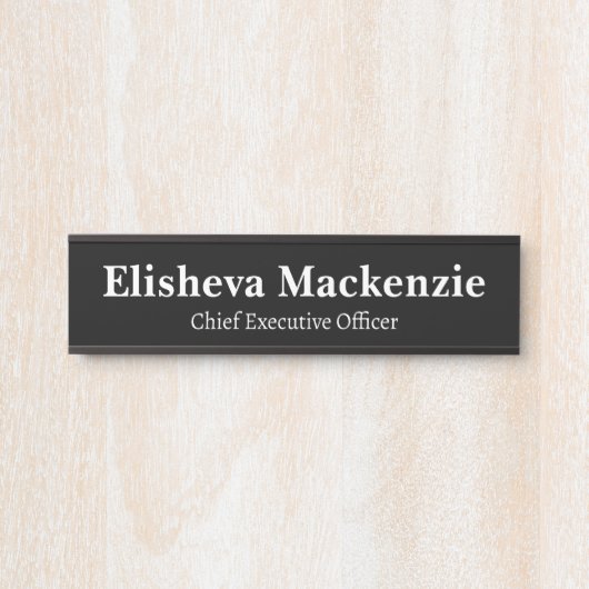 Zwart-wit Kantoor Deurteken Deurbordje (Voorkant)