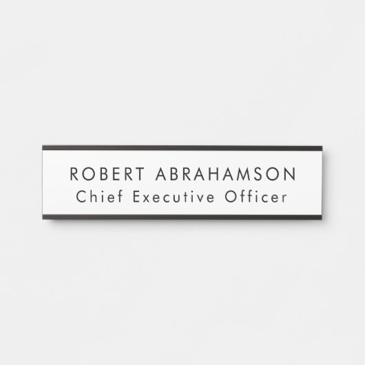 Zwart-wit Kantoor Deurtekenen Sign Deurbordje (Voorkant)