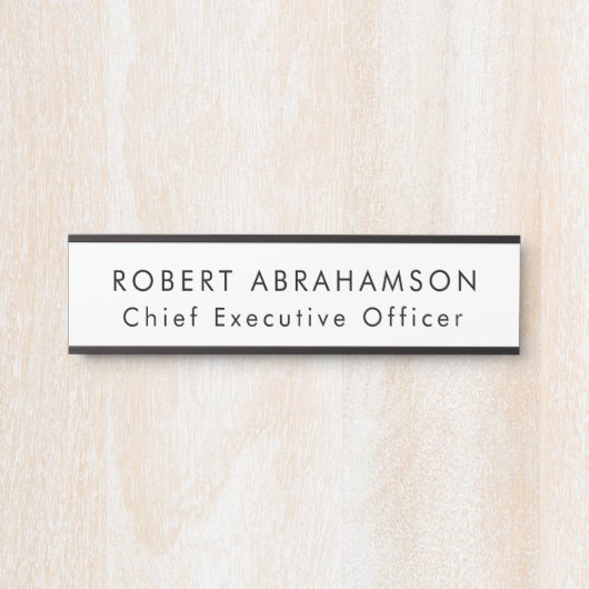 Zwart-wit Kantoor Deurtekenen Sign Deurbordje (Voorkant)