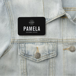 Zwart-wit Kantoor Logo Medewerkers Naamplaatje