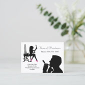 Zwart-wit kapper voor mannen en vrouwen visitekaartje (Staand voorkant)