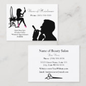 Zwart-wit kapper voor mannen en vrouwen visitekaartje (Voorkant / Achterkant)