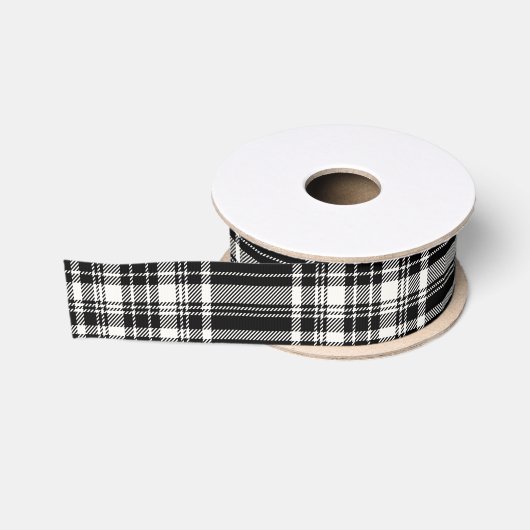 Zwart-wit kariert grosgrain lint (Spoel)