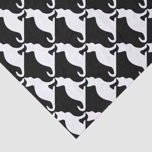 Zwart-wit kat cadeauverpakking tissuepapier (Detail)