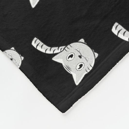Zwart-wit Kat Fleece Deken (Hoek)