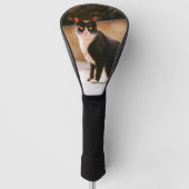 Zwart wit Kat Foto Golf Head Hoesje Golfheadcover (Voorkant)