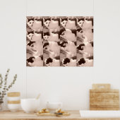  zwart-wit kat foto poster (Keuken)