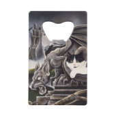 Zwart Wit Kat Gargoyle Creditkaart Flessenopener (Achterkant)