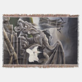 Zwart Wit Kat Gargoyle Deken (Voorkant)