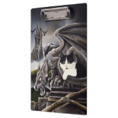 Zwart Wit Kat Gargoyle Klembord (Links)