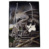 Zwart Wit Kat Gargoyle Medium Cadeauzakje (Voorkant)